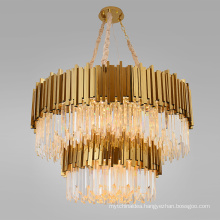 Modern pendant hotel lobby decoration hanging pendant lights crystal luxury chandelier lamp